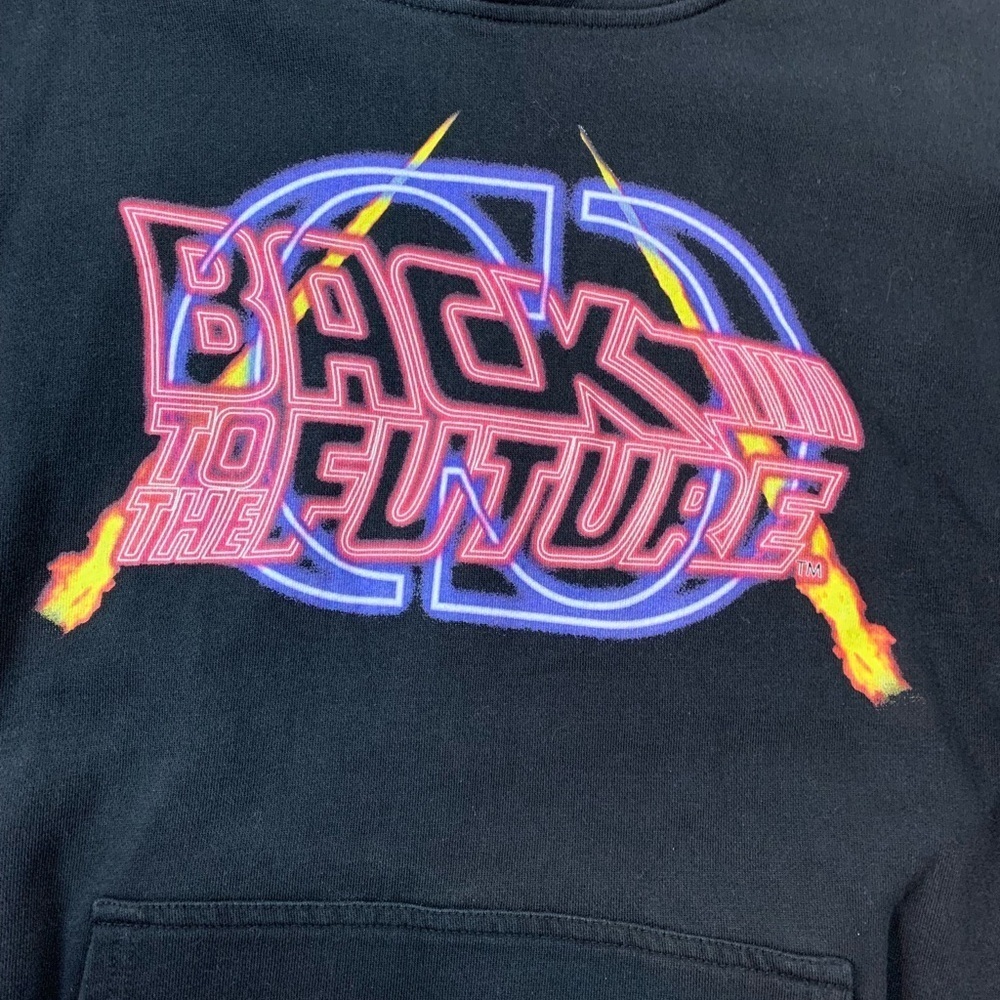 Criminal Damage Hoodie Sweater Black Back To The Future Size Large 80s Movie - Picture 4 of 13